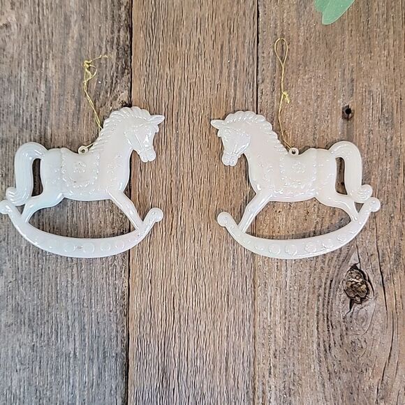 Rocking Horse Christmas ornament McCrory Co 1986 set of 2 - Picture 4 of 6